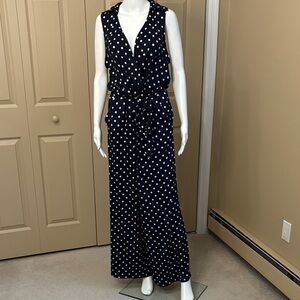 NINA LEONARD polka dot jumpsuit